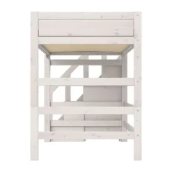 Life Time Hoogslaper Deluxe - White Wash - 177 cm - 120 cm - Met Trapkast New