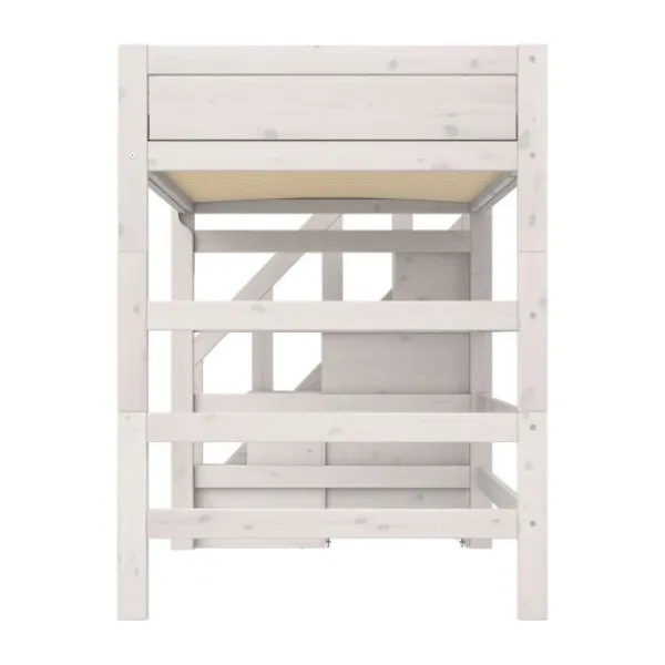 Life Time Hoogslaper Premium - White Wash - 177 cm - 120 cm - Met Trapkast Best