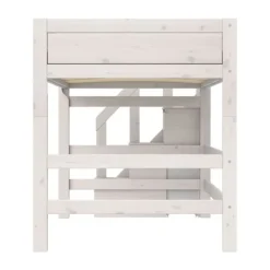 Life Time Hoogslaper Premium - White Wash - 152 cm - Met Trapkast Wit Outlet
