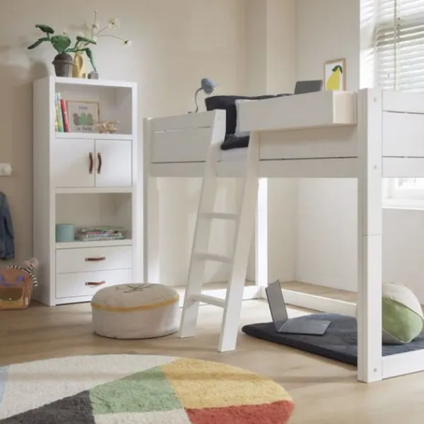 LIFETIME Kidsrooms LIFETIME Bed Met Dakframe - 4-in-1 Bed - Premium Wit Gelakt Online