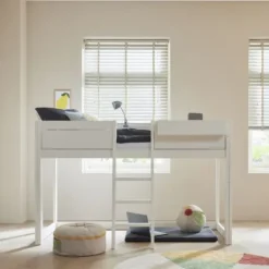 LIFETIME Kidsrooms LIFETIME Bed Met Dakframe - 4-in-1 Bed - Premium Wit Gelakt Online