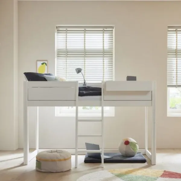 LIFETIME Kidsrooms LIFETIME Bed Met Dakframe - 4-in-1 Bed - Premium Wit Gelakt Online