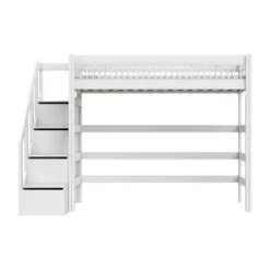 LIFETIME Kidsrooms LIFETIME Breeze Hoogslaper Met Trapkast - Wit Discount