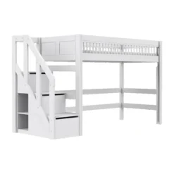 LIFETIME Kidsrooms LIFETIME Breeze Hoogslaper Met Trapkast - Wit Outlet