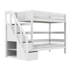 LIFETIME Kidsrooms LIFETIME Breeze Stapelbed Met Trapkast - Wit Best