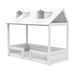LIFETIME Kidsrooms LIFETIME Kidsroom Huisbed Beach House 2‑In‑1 - Premium Rolbodem - Wit New