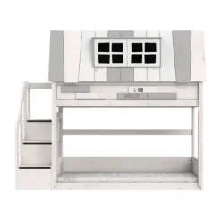 LIFETIME Kidsroom Stapelbed Met Trapkast - Premium Rolbodem Wit Clearance