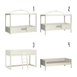 LIFETIME Kidsrooms 4 in 1 Bedcombinatie Gelakt Wit Discount