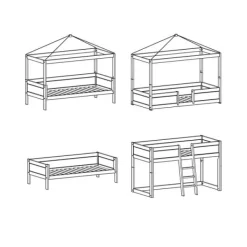 LIFETIME Kidsrooms 4 in 1 Bedcombinatie Gelakt Wit Discount