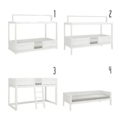 LIFETIME Kidsrooms 4 in 1 Bedcombinatie Incl. Luxe Lattenbodem Wit Gelakt Best