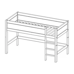 LIFETIME Kidsrooms Halfhoogslaper Luxe Rechte Trap Whitewash Best