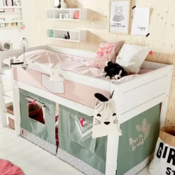 LIFETIME Kidsrooms Halfhoogslaper Luxe Rechte Trap Whitewash Best