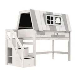 LIFETIME Kidsrooms Halfhoogslaper - My Hangout - Luxe Lattenbodem - Wit Gelakt Hot