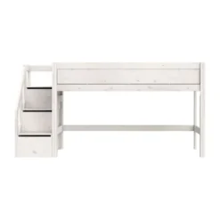 LIFETIME Kidsrooms Halfhoogslaper met Trapkast – 90x200 cm – Premium Rolbodem Wit Online