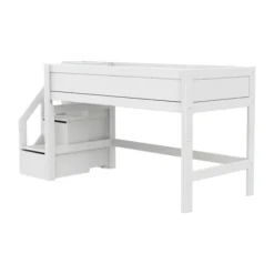 LIFETIME Kidsrooms Halfhoogslaper met Trapkast – 90x200 cm – Premium Rolbodem Wit Online