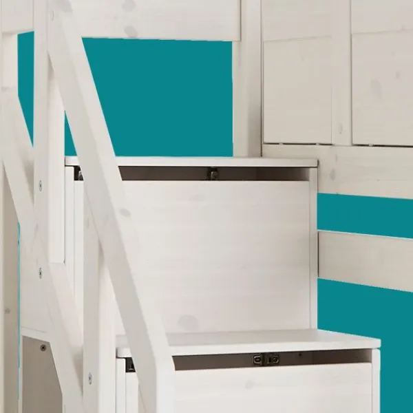 LIFETIME Kidsrooms Halfhoogslaper Met Trapkast Whitewash Wit Discount