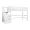 LIFETIME Kidsrooms Hoogslaper Met Trapkast Luxe Wit Gelakt Outlet