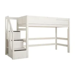 LIFETIME Kidsrooms Hoogslaper Met Trapkast Whitewash Wit Best