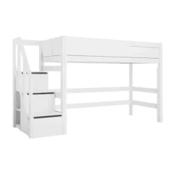 LIFETIME Kidsrooms Hoogslaper Met Trapkast Whitewash Wit Best