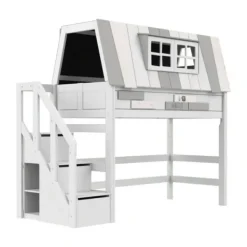 LIFETIME Kidsrooms Hoogslaper - My Hangout - 152 cm - Luxe Lattenbodem Clearance