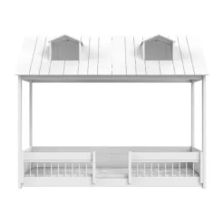 LIFETIME Kidsrooms 2-in-1 Bed - Beach House - 90x200 cm - Wit Gelakt New