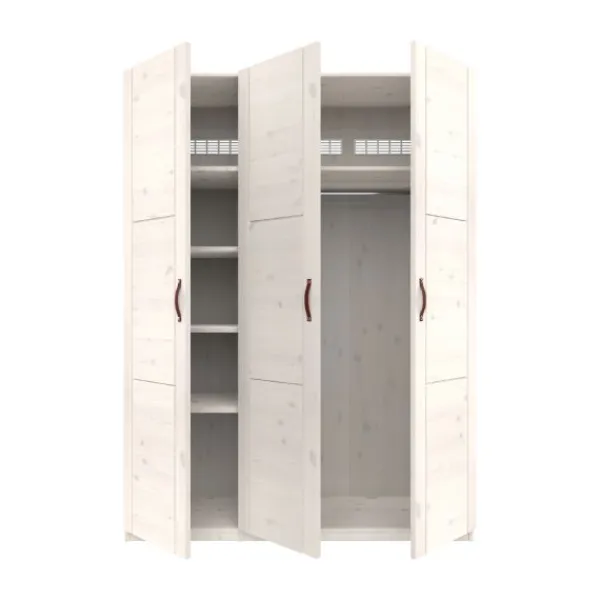 LIFETIME Kidsrooms Kledingkast 3-Deurs - White Wash Hot