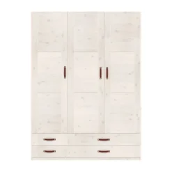 LIFETIME Kidsrooms Kledingkast 3-Deurs - 4 Laden - White Wash Online