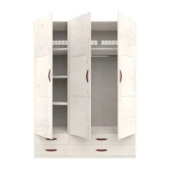 LIFETIME Kidsrooms Kledingkast 3-Deurs - 4 Laden - White Wash Online