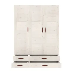 LIFETIME Kidsrooms Kledingkast 3-Deurs - 4 Laden - White Wash Online