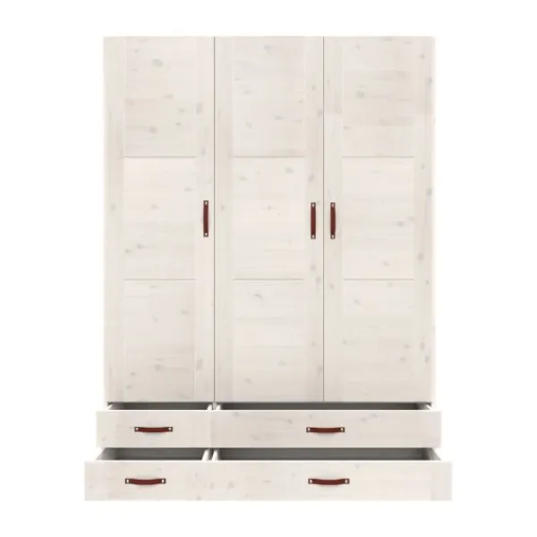 LIFETIME Kidsrooms Kledingkast 3-Deurs - 4 Laden - White Wash Online