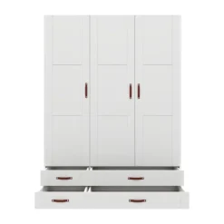 LIFETIME Kidsrooms Kledingkast 3-Deurs - 4 Laden - White Wash Online