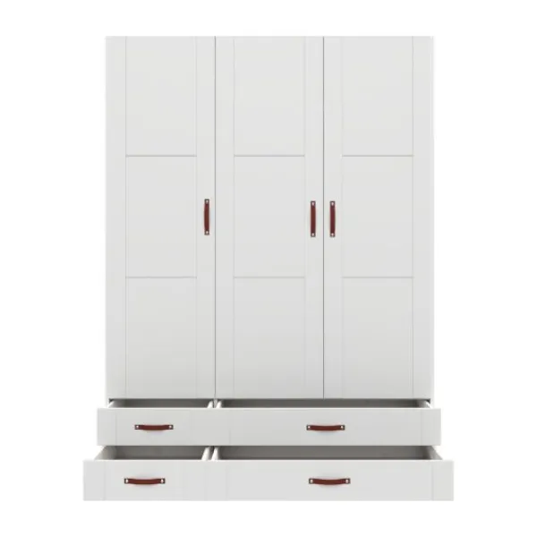 LIFETIME Kidsrooms Kledingkast 3-Deurs - 4 Laden - White Wash Online