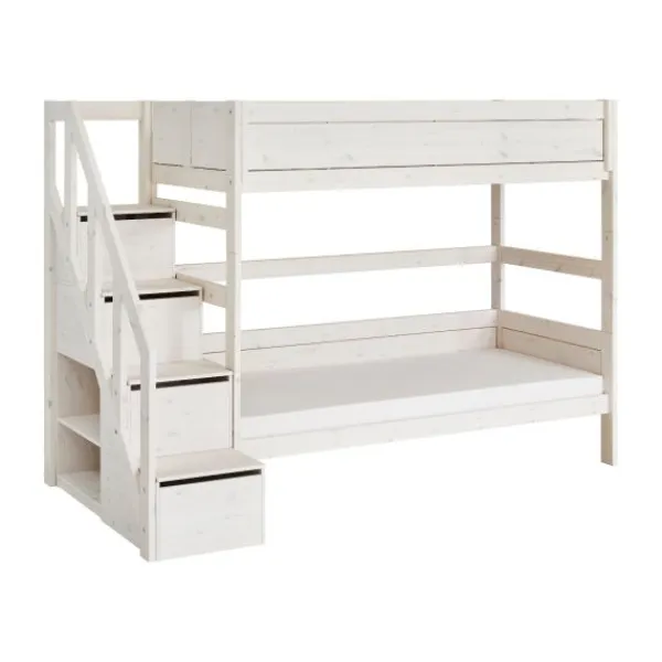 LIFETIME Kidsrooms Stapelbed Met Trapkast Luxe Whitewash Wit Sale