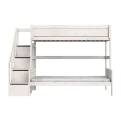 LIFETIME Kidsrooms Stapelbed Family Met Trapkast - Premium - 90/120 x 200 cm Wit