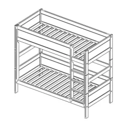 LIFETIME Kidsrooms Stapelbed Luxe Rechte Trap Whitewash Hot