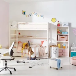 LIFETIME Kidsrooms Stapelbed Luxe Rechte Trap Whitewash Hot