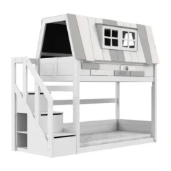 LIFETIME My Hangout Huisbed Met Trapkast - Premium Rolbodem Wit Hot