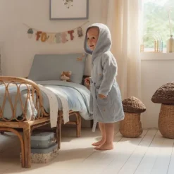 Little Dutch Badjas Geborduurd - Maat 98/104 - Blue