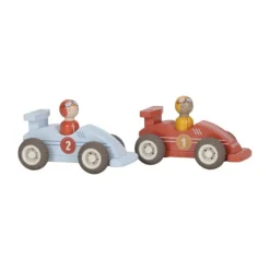 Little Dutch Pullback Racewagens Inclusief Pegdolls – Set van 2 – Hout Discount