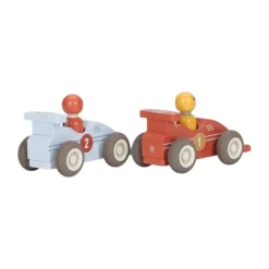Little Dutch Pullback Racewagens Inclusief Pegdolls – Set van 2 – Hout Discount