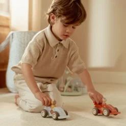 Little Dutch Pullback Racewagens Inclusief Pegdolls – Set van 2 – Hout Discount