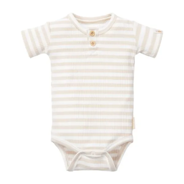 Little Dutch Stripe Romper - Korte Mouw - Mt. 62 - Sand/White Best