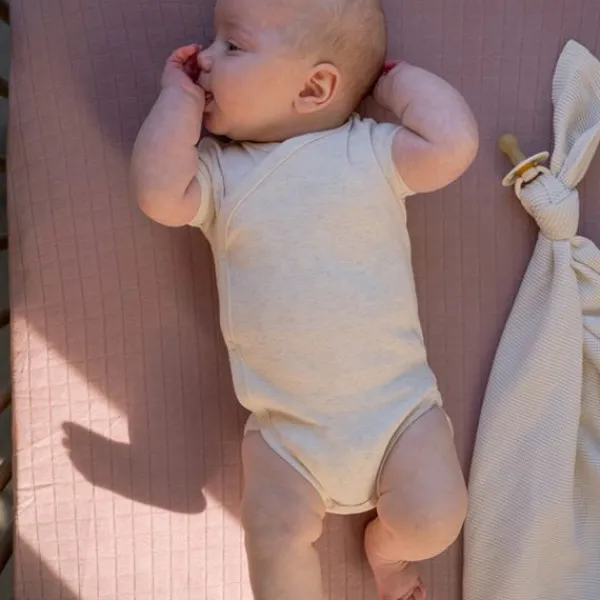 Lodger Melange Romper Korte Mouw - Maat 56 - Birch Outlet