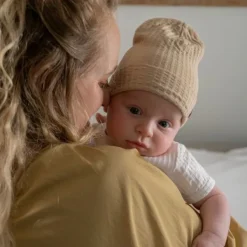 Lodger Seersucker Mutsje - 0-6 Mnd - Beige Online