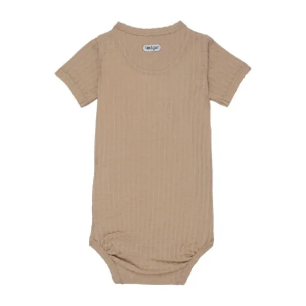 Lodger Seersucker Overslagromper - Korte Mouw - Mt. 56 - Beige Sale