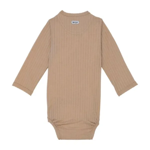 Lodger Seersucker Overslagromper - Lange Mouw - Mt. 50 - Beige Online