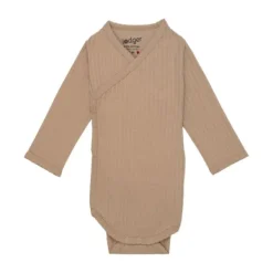 Lodger Seersucker Overslagromper - Lange Mouw - Mt. 50 - Beige Online