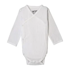 Lodger Seersucker Overslagromper - Lange Mouw - Mt. 62 - Cloud Dancer Discount