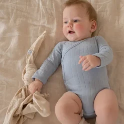 Lodger Solid Overslagromper Lange Mouw - Mt. 50 - Blue Fogg New