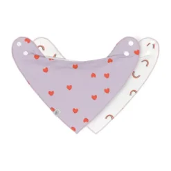 Lässig Bandana Slab - Happy Rascals - Heart Lavender - 2-Pack Clearance